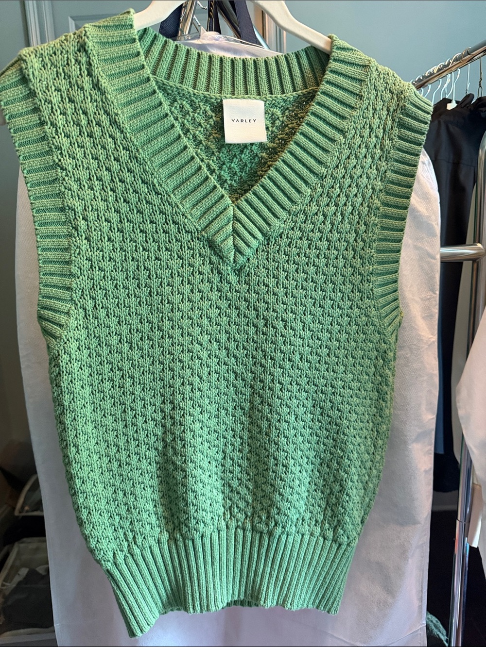 Varley Mint Green Knit V-Neck Sweater Vest ***LIKE NEW***